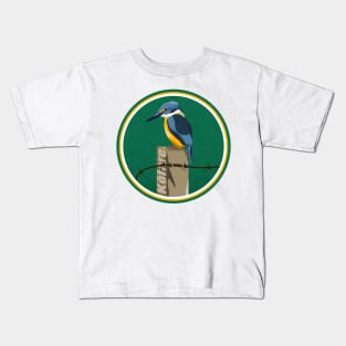 Kingfisher NZ bird Kids T-Shirt